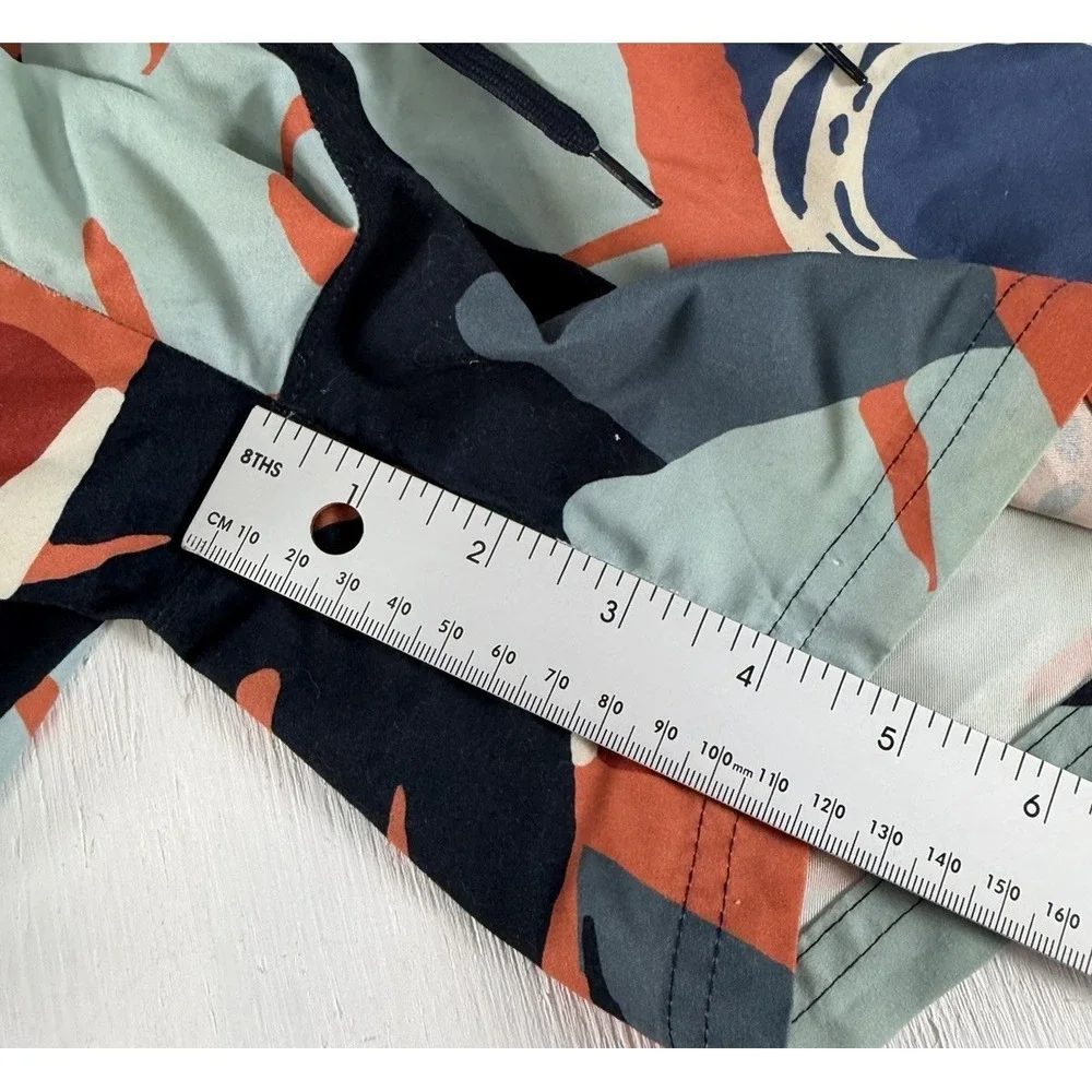 DRESSMANN Pattern Geo SWIM Trunks Men's Size S Shorts Navy Orange Sport Volley